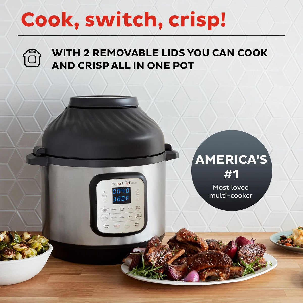 Instant Pot® Duo™ Crisp™ + Air Fryer 8QT Multi-Use Pressure Cooker