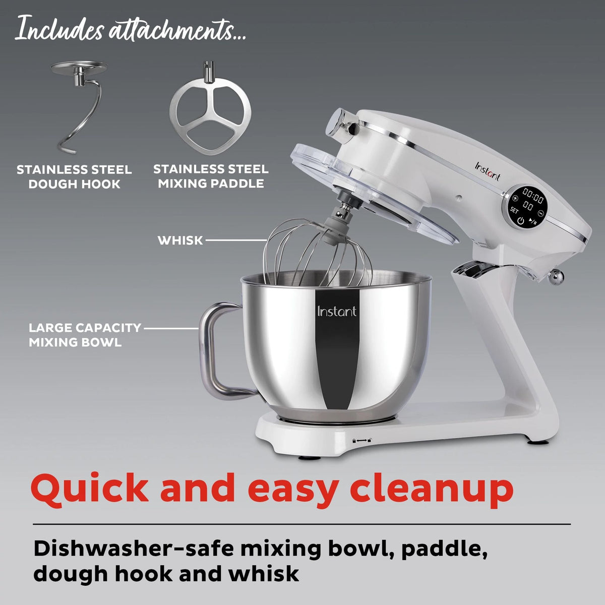 Instant Pot® 7.4QT Stand Mixer Pro Series, Pearl White