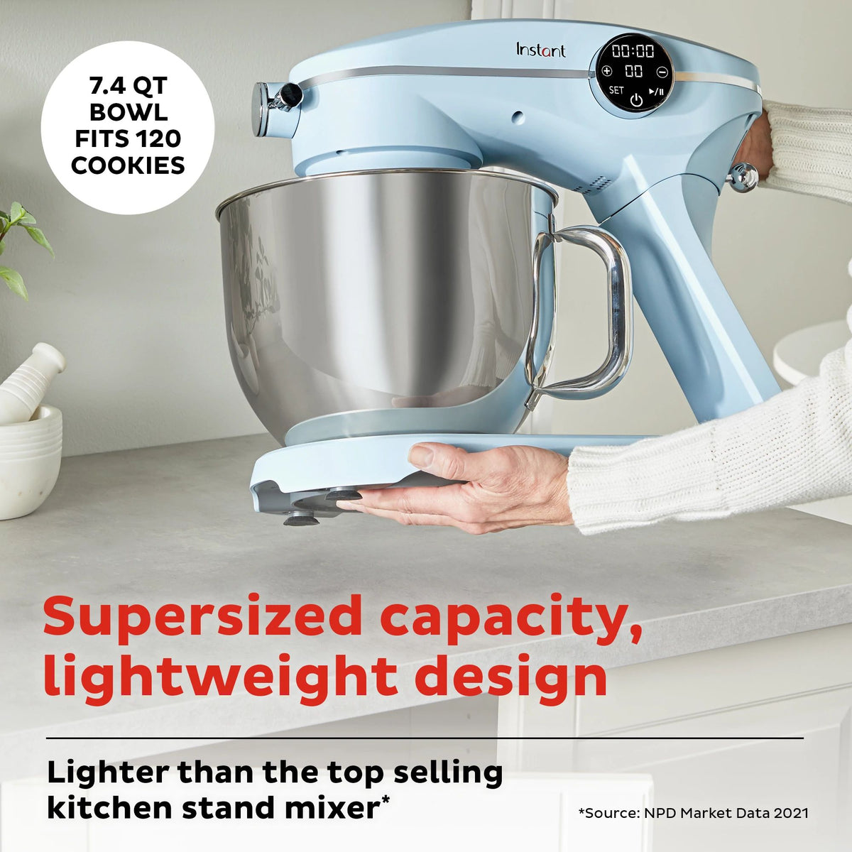 Instant Pot® 7.4QT Stand Mixer Pro Series, Ice Blue