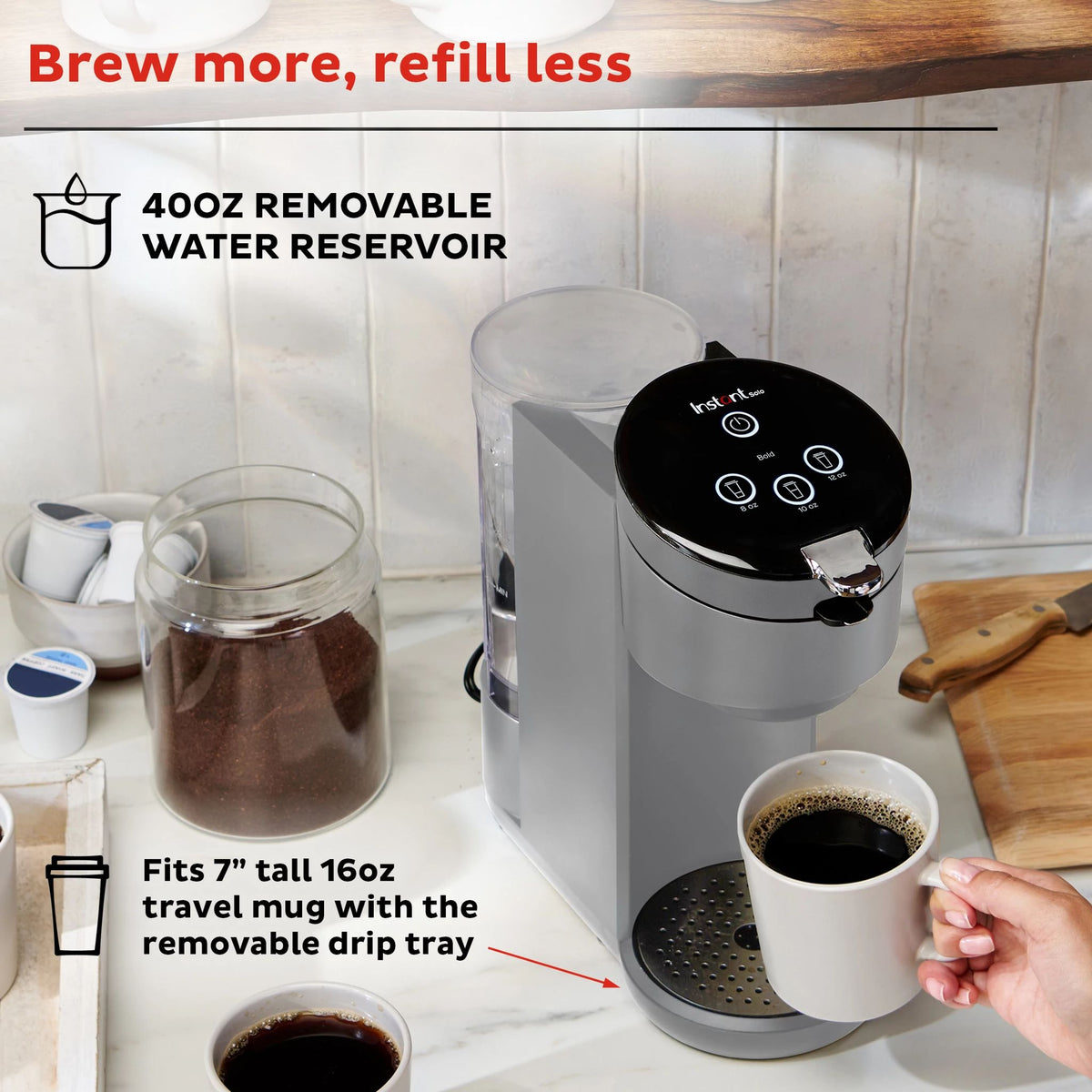 Instant Pot® Solo™ Single Serve Coffee Maker, Gray