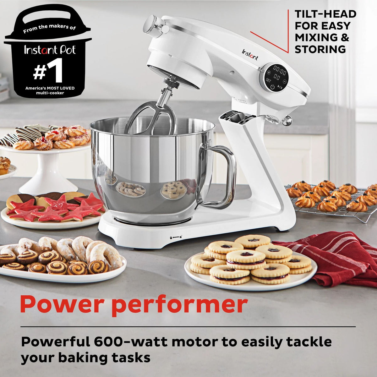 Instant Pot® 7.4QT Stand Mixer Pro Series, Pearl White