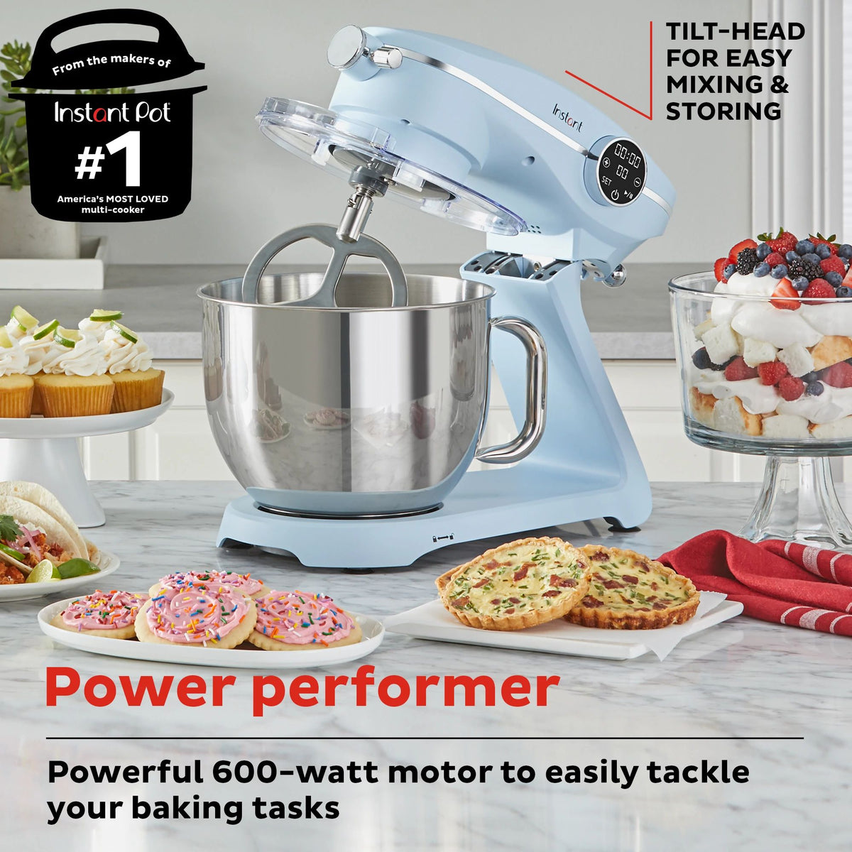 Instant Pot® 7.4QT Stand Mixer Pro Series, Ice Blue